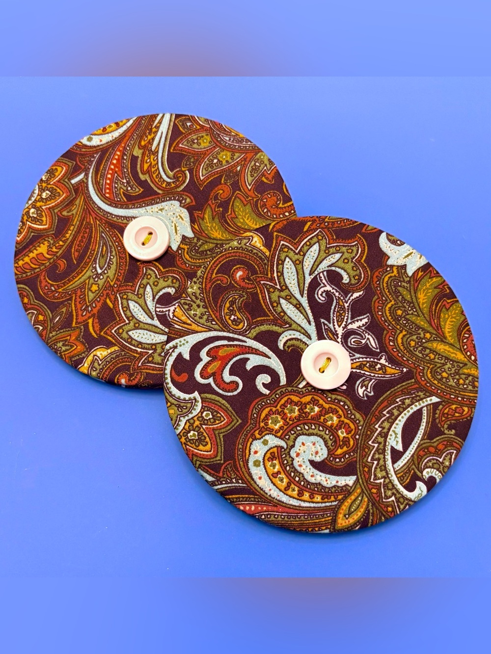 Handmade Fan Card/Helping Hand Organizer for Card Players - Paisley Fabric Qty2